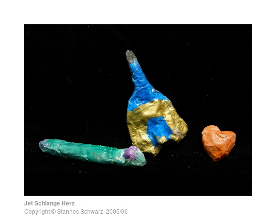 Varicoloured figures, made by a child