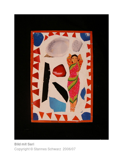 Collage with woman made by a child