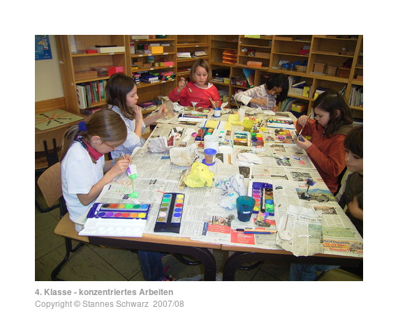 4th class pupils working