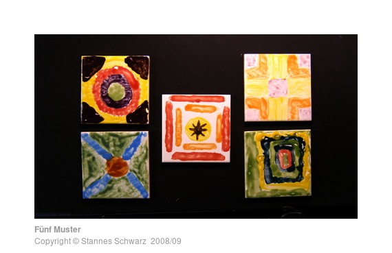 Tiles with patterns, made by 5th class pupils
