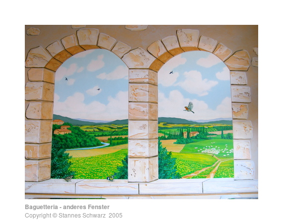 Windows with Toscana landscape