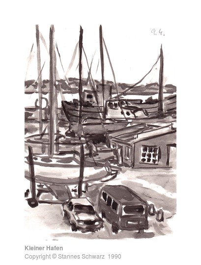 Small harbour, drawing