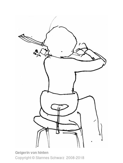 Violinist rear view