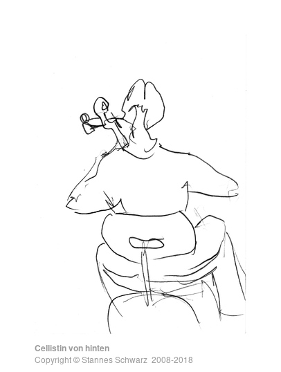Cellist rear view