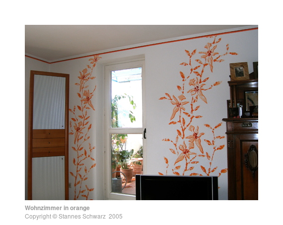 Living room in orange