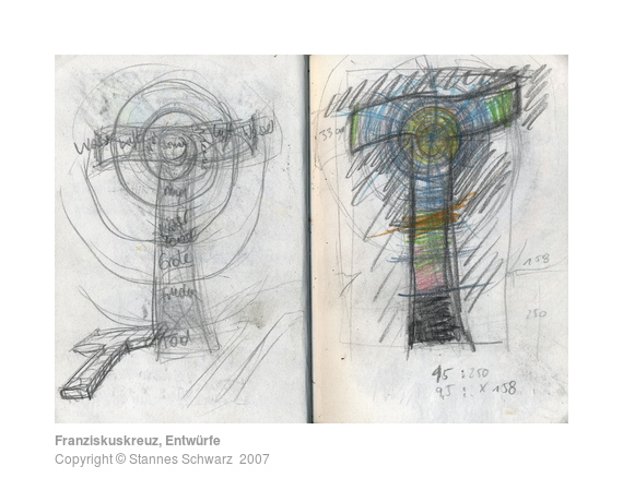 St. Francis cross, sketches
